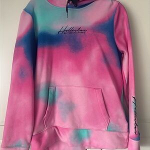 Hollister Pink and Blue Tie-Dye Hoodie